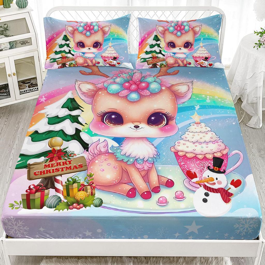 Purple Starry Night Galaxy Sheet Three-Piece Digital Printing Couple Outdoor Wolf Sheet Bedding