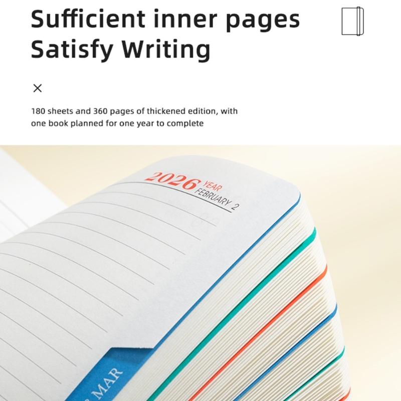 2026 Planner Organizers 365 Daily Pages Small Size PU Leather Cover Thick Linen Paper Suitable for Professional