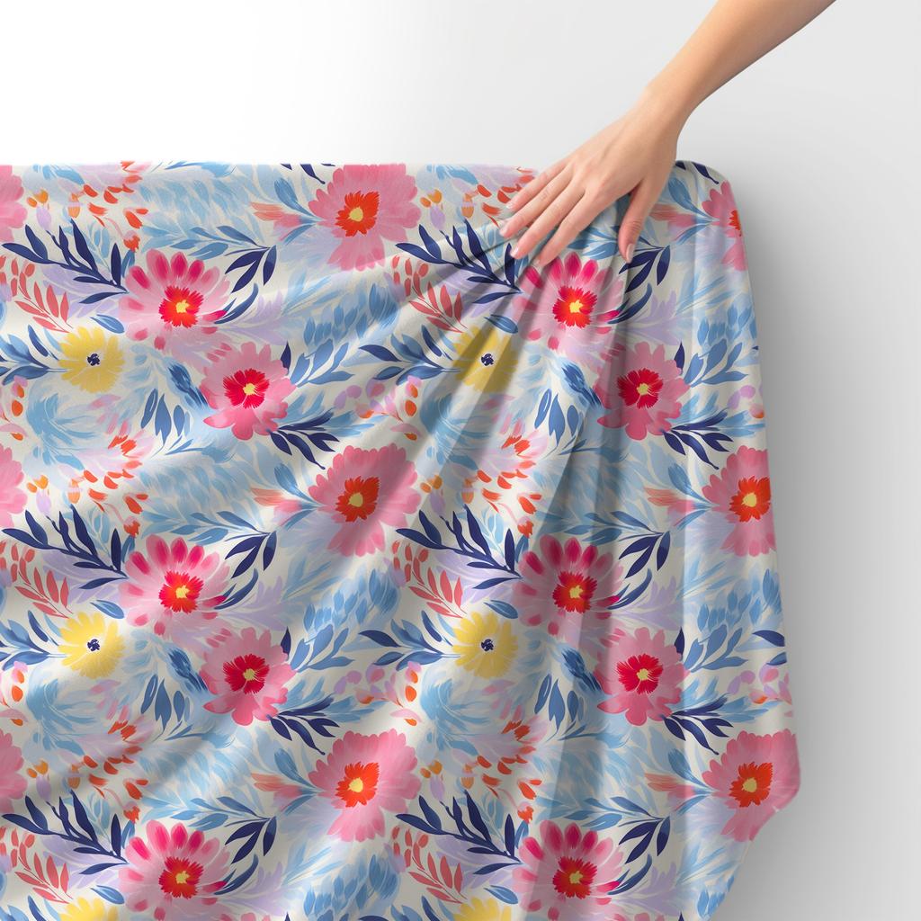 Royal Samt Stoff Polyester Zum Nähen - Motiv Blumen - Rdx2185