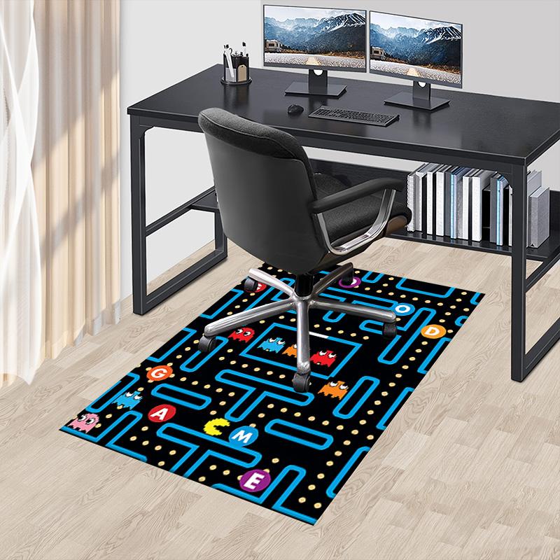 1pc Pacman Maze Adventure Carpet for Playroom Bedroom Living Room Sofa Home Decor,kids Game Area Rug Non-slip Floor Mat Y730143