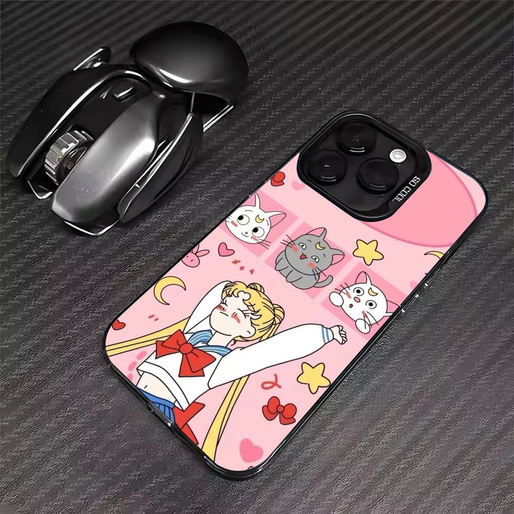 

Cartoon S-Sailor M-Moons Phone Case For iPhone 17 16 15 14 13 12 11 Pro Max XS Max 7 8 Plus Shockproof Silicone Matte Cover iPhone14Plus