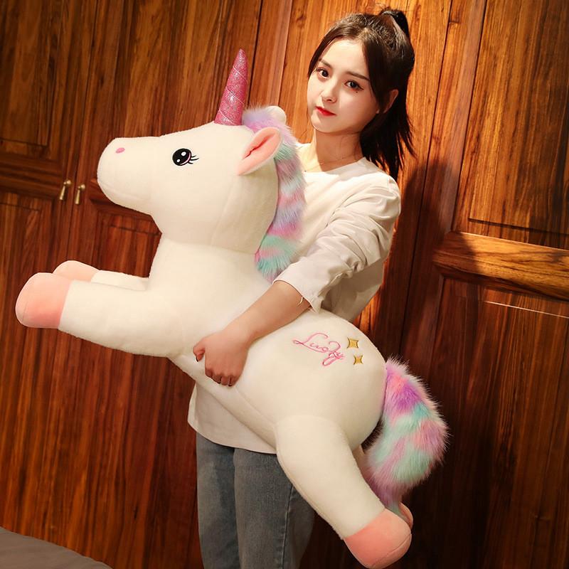Toy Plush Unicorn Cartoon Stuffed Throw Pillow Doll Soft Cute Kids Xmas Gift