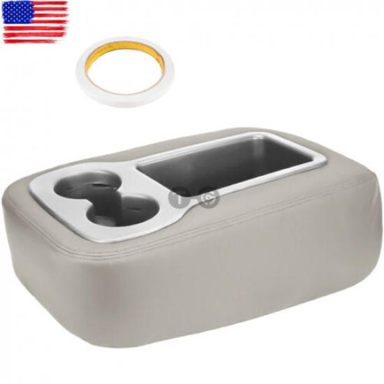 Leather Armrest Console JUMP SEAT Cover For 2013 Silverado Tahoe Sierra Gray