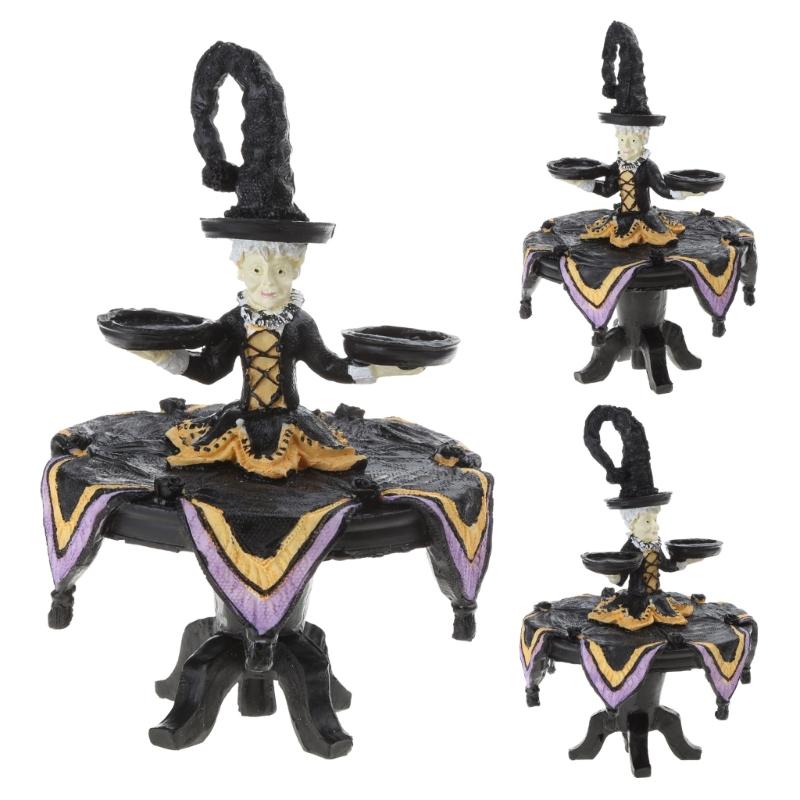 Halloween Witch Display Stand Tray Witch Bowl Holder Resin Witch Tabletop Server Stroage Rack Witch Decorations
