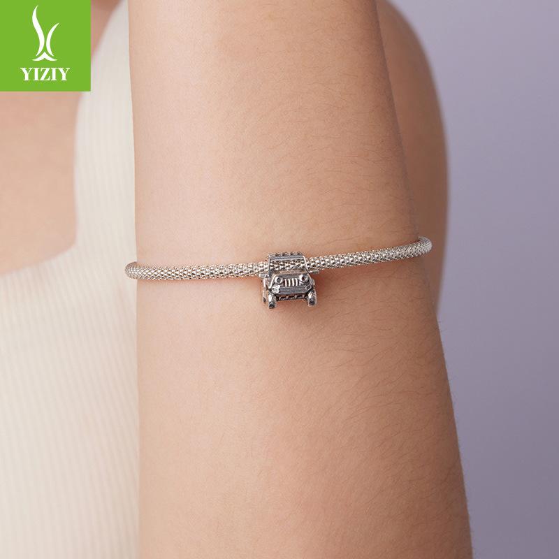 Personalized Retro Off-Road Vehicle Diy Beaded Cool Car S925 Sterling Silver Bead Jewelry Accessories