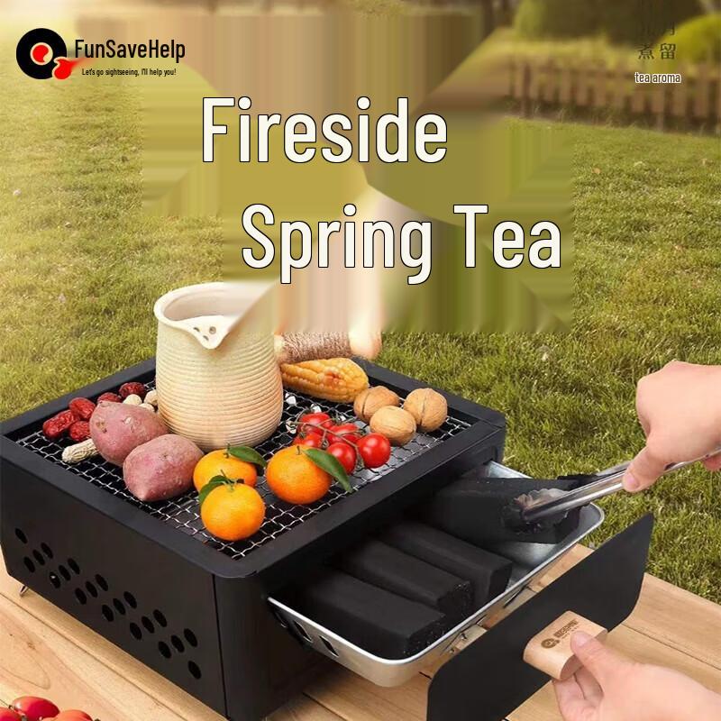 Outdoor Portable Charcoal BBQ Grill and Fire Pit