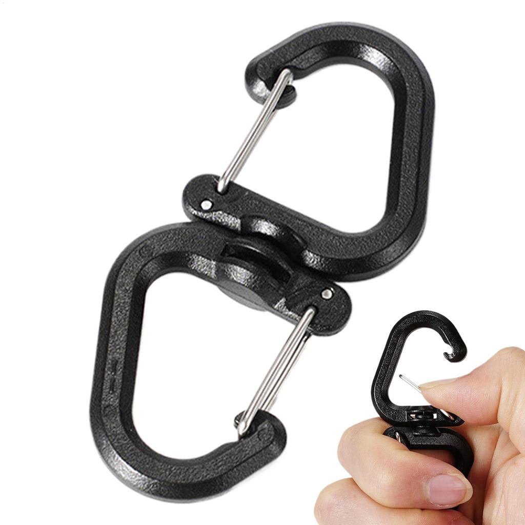 Outdoor Rock Climbing 360 Rotating Double Carabiner Swivel Connector Keychain Multi-Use Backpack Keychain Carabiners