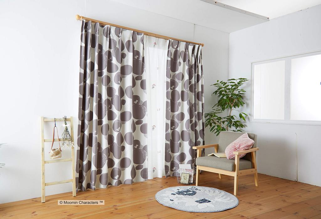 Suminoe MOOMIN Rock Pattern Curtain 1 100 X 178 DGR Drape, Panel, Cm, 323-75123