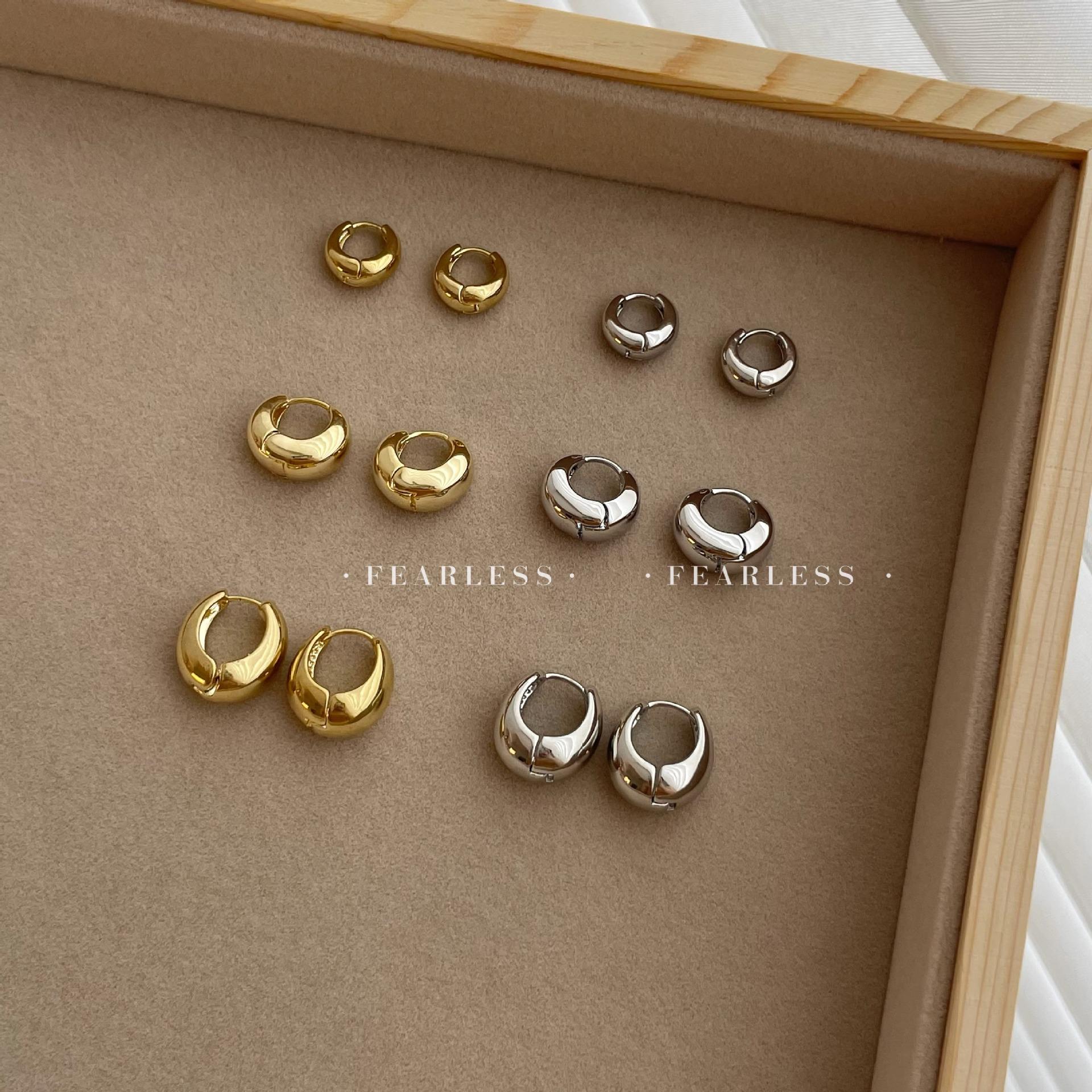 

ХУАЛУ: Классические универсальные серьги в корейском стиле для больших размеров, модные золотые и серебряные Silver Small