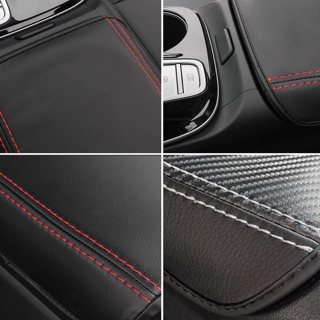 Car Center Console Armrest Cover for Hyundai Tucson 2022 2023 Leather Anti-Scratch Central Box Lid Protector Cushion Interior Accessories-Carbon