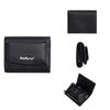 Pu Womens Wallet Short Card Holder With Solid Color Letter Pattern And Three Fold Design