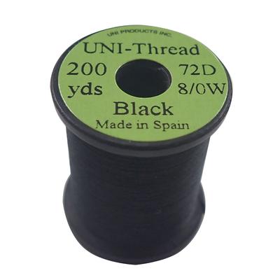 TIEMCO Fly Tying UNI Uni Thread 200 Yards Black 8/0