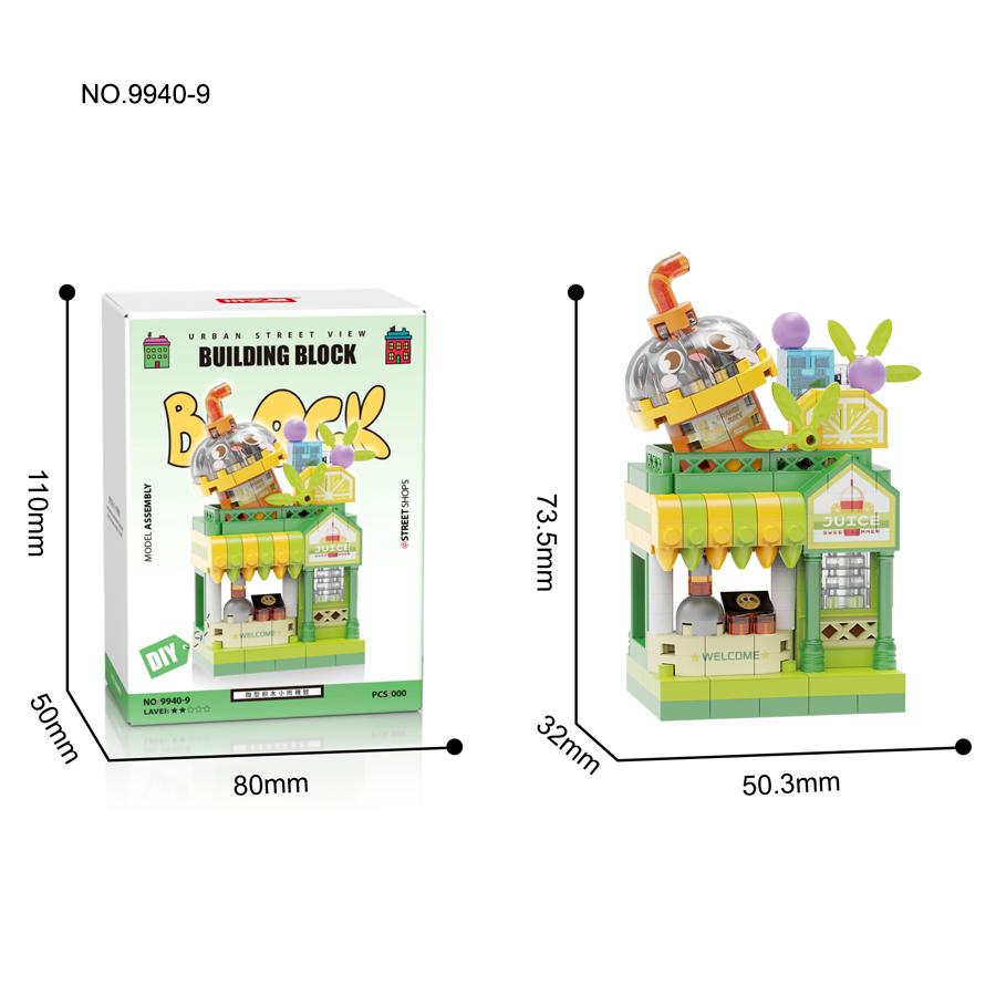 Non-Toxic Mini City Store Building Toys Fast Food Restaurant Street View Building Blocks Educational Toys Kids Gifts