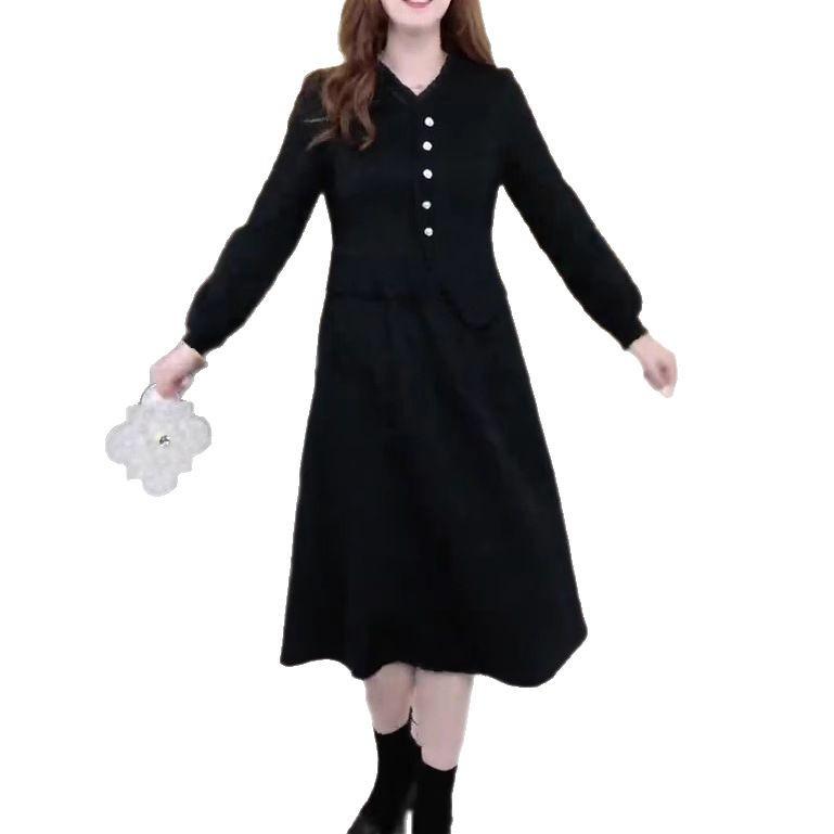 New Spring Fashion French Style Slimming Dress for Plus Size Middle-Aged Women
