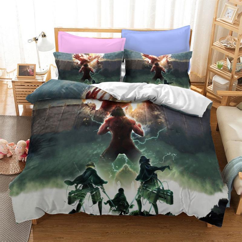 Bedding Kit, Attack Giant Series Size Three-Piece Quilt Cover