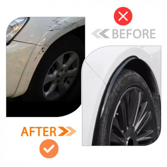 2PCS Universal Black Car Truck Wheel Fender Flares Eyebrow Arches Cover Replace