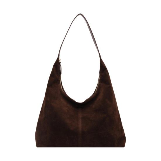 

Женская сумка через плечо из матовой однотонной искусственной кожи большой емкости с застежкой-молнией кофейный