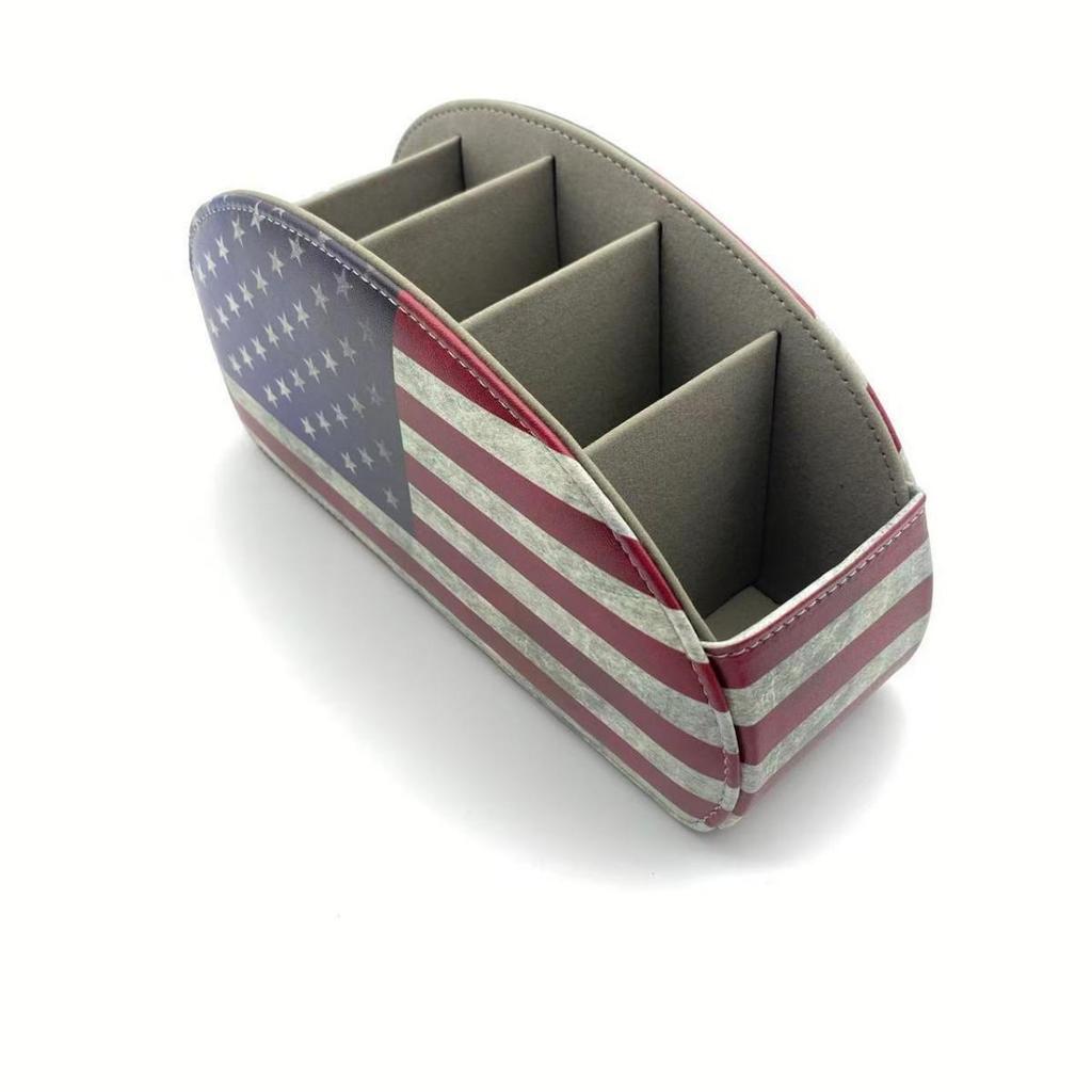 PU Leather Remote Control and Cosmetics Storage Box for Home or Office