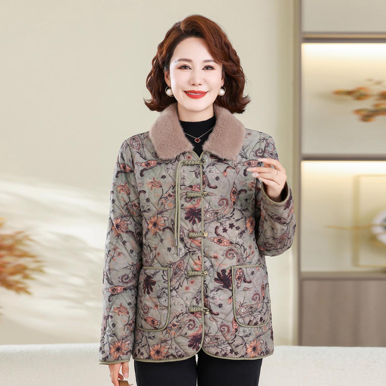 

Women s cotton-padded clothes, fleece jackets, padded jackets, thickened new warm middle-aged winter cotton-padded clothes 5XL [recommended 150-80kg] сірий колір