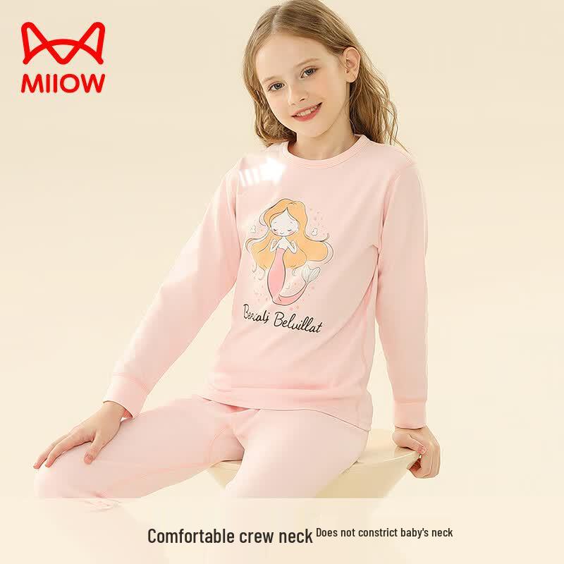 Girls' 100% Cotton Thermal Underwear & Pajama Set