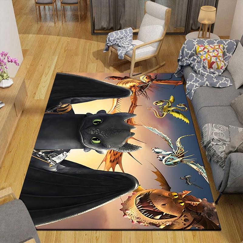 1Pc Dragons Flight Rug, Office Carpet Indoor Outdoor Doormat, Non-Slip, Comfortable, Living, Christmas Halloween,  Xmas Gift S1409