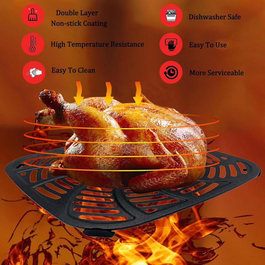 Metal Liners Nonstick Air Fryers Cooking Mats Multifunctional Air Fryers Pad Air Fryers Plate Metal Air Fryers Tray
