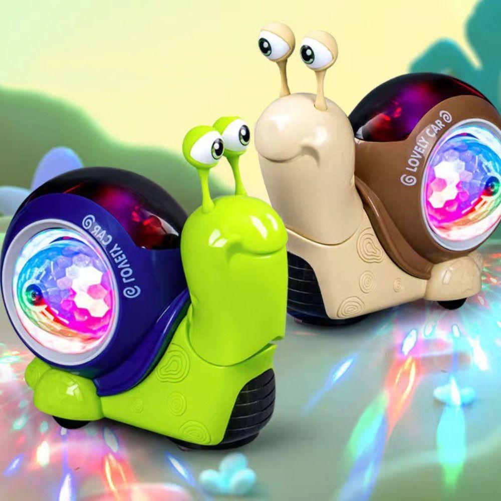 Interactive Snail Toy Car Plastic Rotating Musical Toy Electric Simulation Snail Toy Kids Toddlers