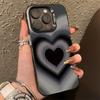 Cool Gradient Black Heart Cover Case for  Redmi Note 13 12 11 Pro Plus 4g 5g 12S 11S 10S 13C 4G Plating Matte Phone Cases