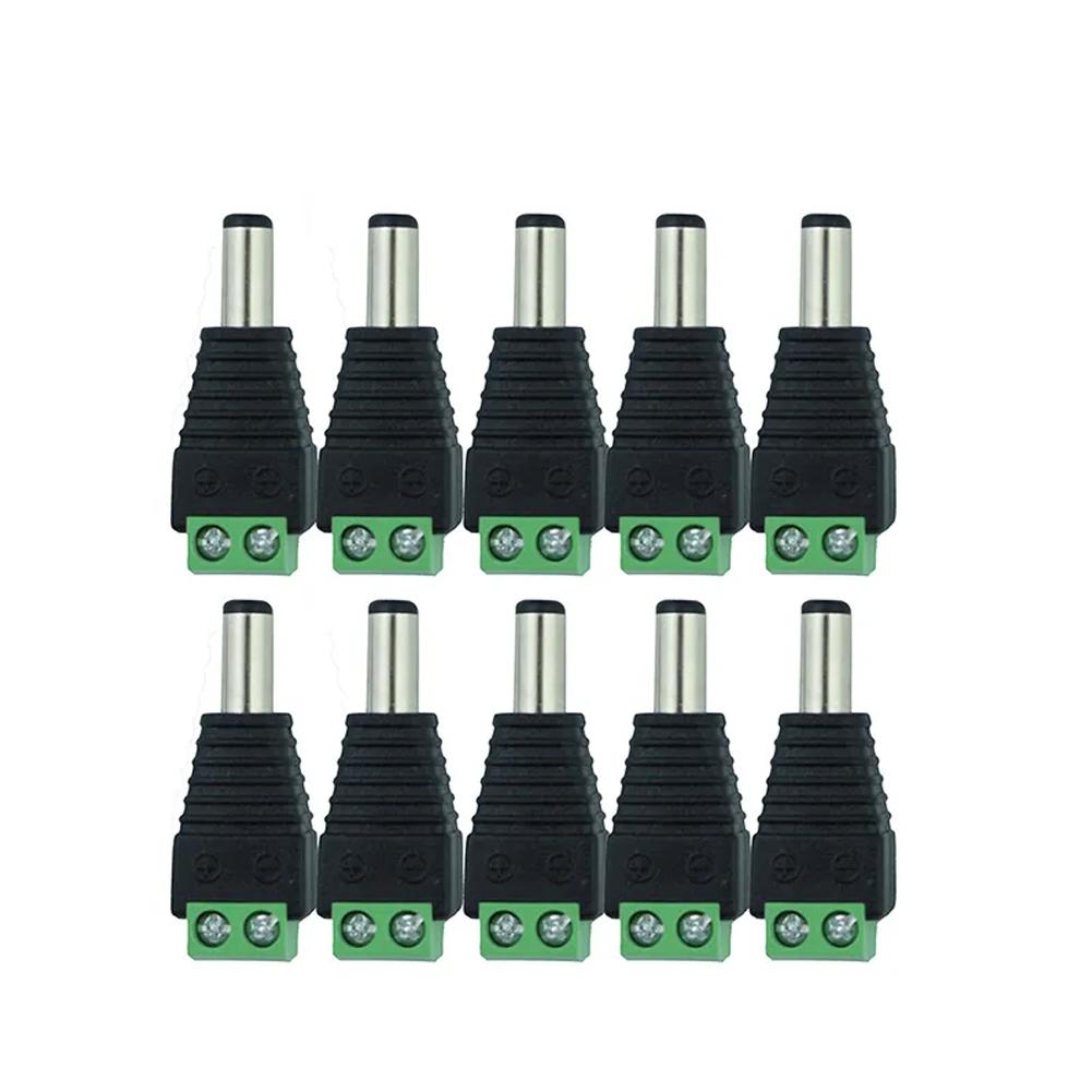 Reliable and Durable 10PCS Male DC Power Plug 5 5 x 2 1MM Adapter Connector for CCTV and LED Power Supply
