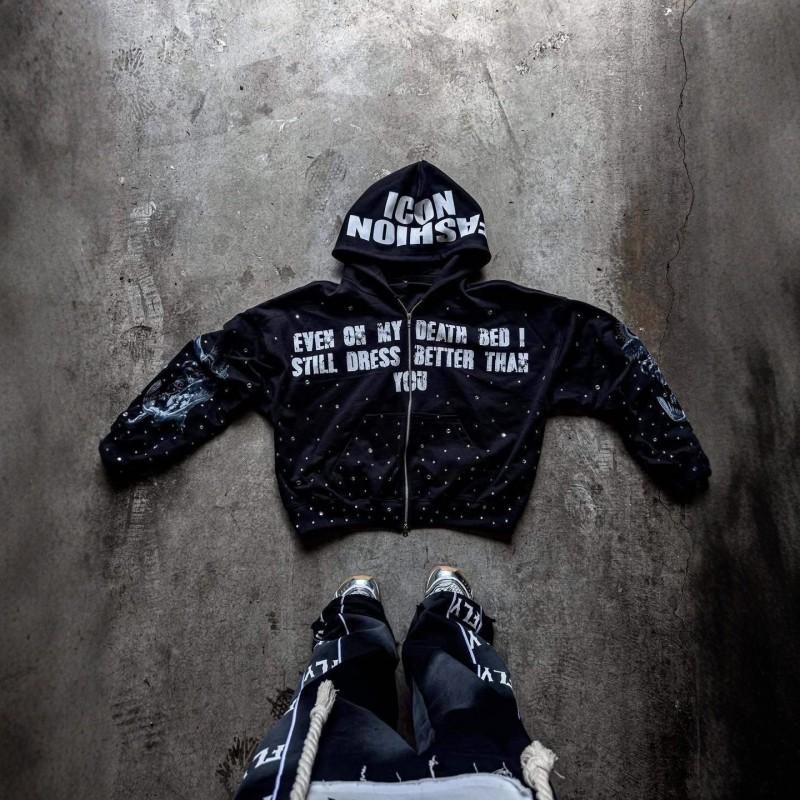Designer American Print Hoodie Unisex Streetwear Loose Fit High Street Trendy