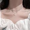 New Korean Pearl Necklaces for Women Gold Color Link Chain Choker Fashion Neck Accessories Elegant Collar Bijoux Femme