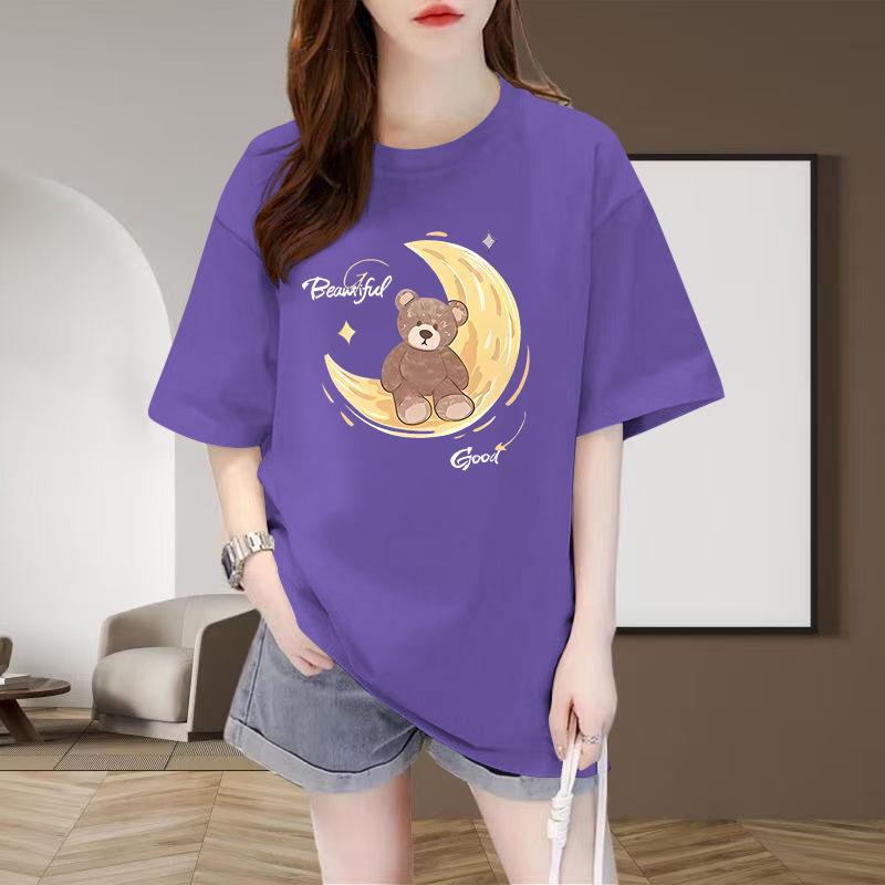 2026 European Style Plus Size Women's Cotton Short Sleeve T-shirt - Hot Selling, Loose, Slimming, Versatile, and Trendy