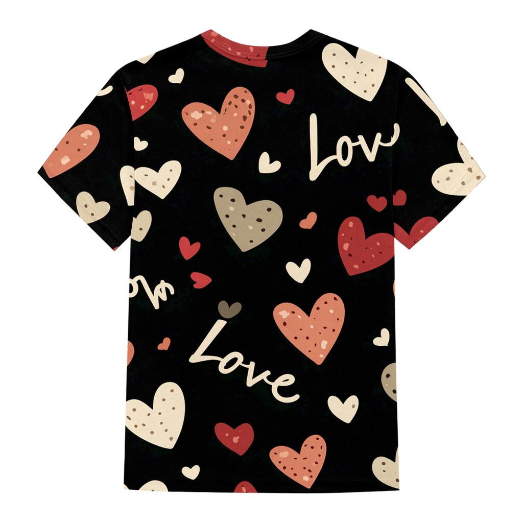 Women's Casual Fashion Valentine's Day Printed Short-Sleeve Top/T-Shirt