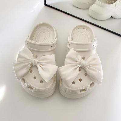 1 Pc Bow Shoe Clip Shoes Hole Shaped Slippers Shoe Buckle Women Shoe Decoration Decorative Clips Silk Bow Charm Buckle