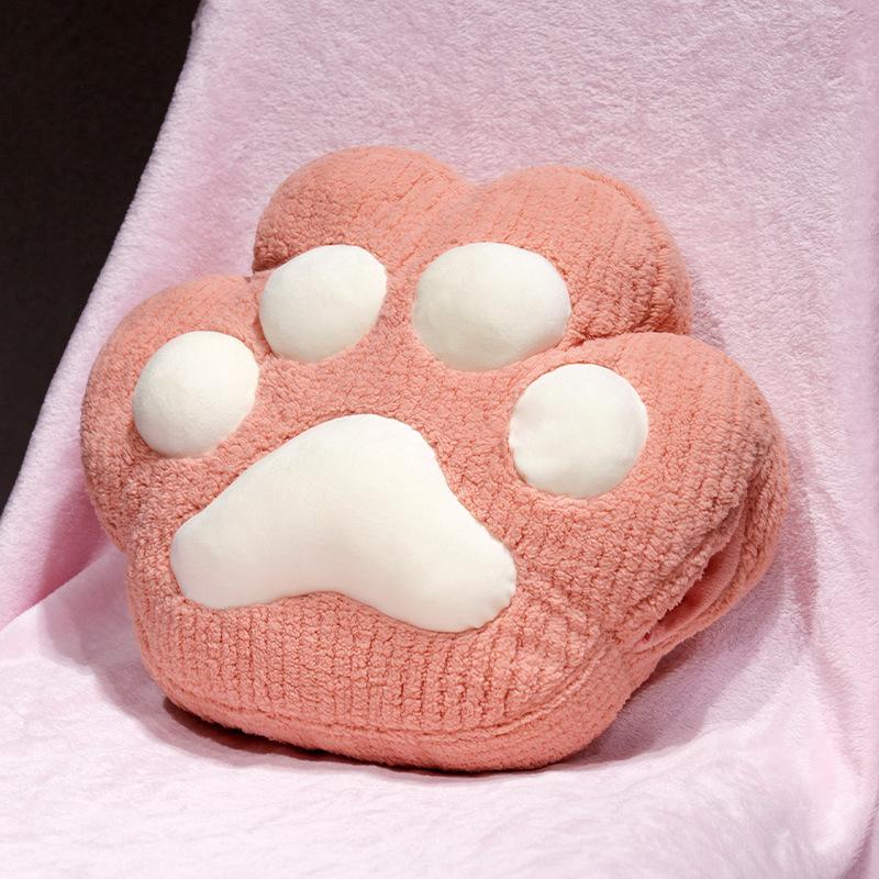 40x35cm Gestreept Pluche Poot Pluche Kussen Gevuld Cartoon Dier Handen Warmer Pluche met Gaten voor Handen Warm Decor Wintercadeau Without blanket
