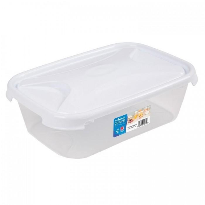 Wham Kuchnia Prostokątny Pojemnik do Przechowywania Żywności Biała Pokrywka 1.6L