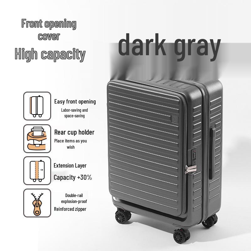 20-Inch Expandable Side-Opening Trolley Suitcase for Men & Women - Multifunctional Travel Carry-On