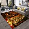 Alfombra con diseño de Papá Noel y árbol de Navidad para niños, regalo para el hogar, sala de estar, dormitorio, sofá, decoración, alfombrilla antideslizante
