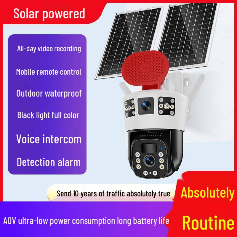 360° HD Solar-Powered Outdoor Camera with Night Vision and Remote Mobile Monitoring