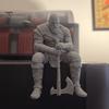 Room Decoration 3D Printed Warrior Statue, Nordic Mythology Figurine with Ornament Weapon, Collectible for Home Office Gaming