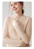 Women's Cashmere Polo Neck Half-Zip Sweater - Elegant Solid Color Knit Base Layer
