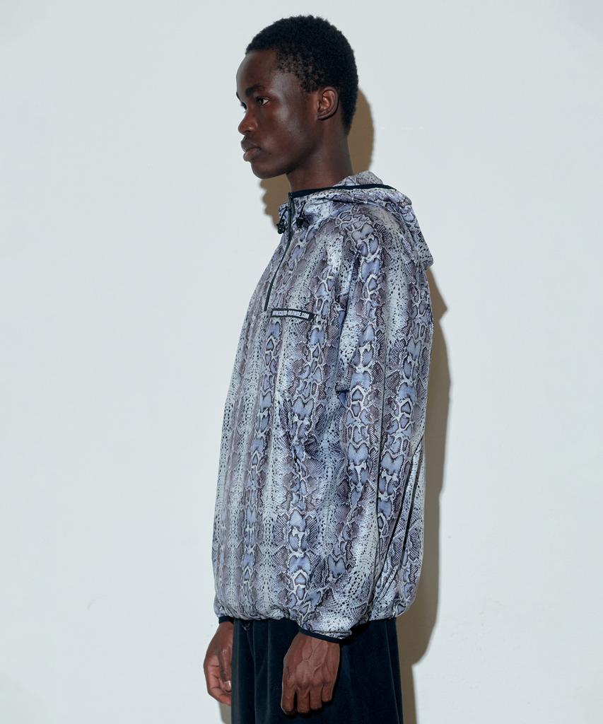 Sculptor Glossy Patterned Anorak Pullover Ice Gray