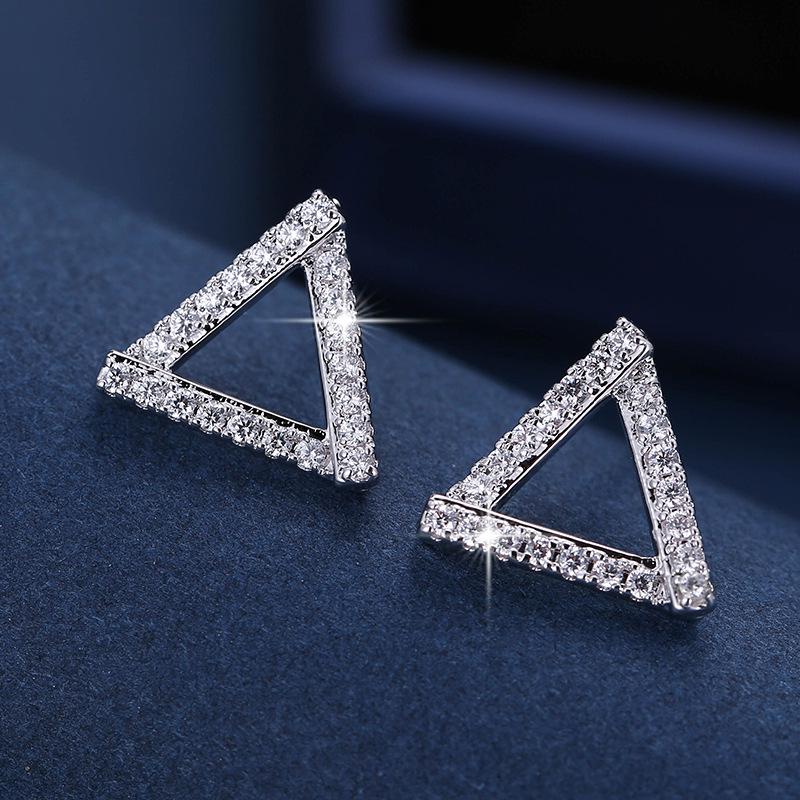 Geometric Rhinestone Crystal Women s Stud Earrings