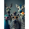 Lustige Zebras mit Brillen Leinwandposter Wandkunst Bilder Gestreifte Tiere Bilderdrucke Wandgemälde für Wohnzimmer Heimdeko