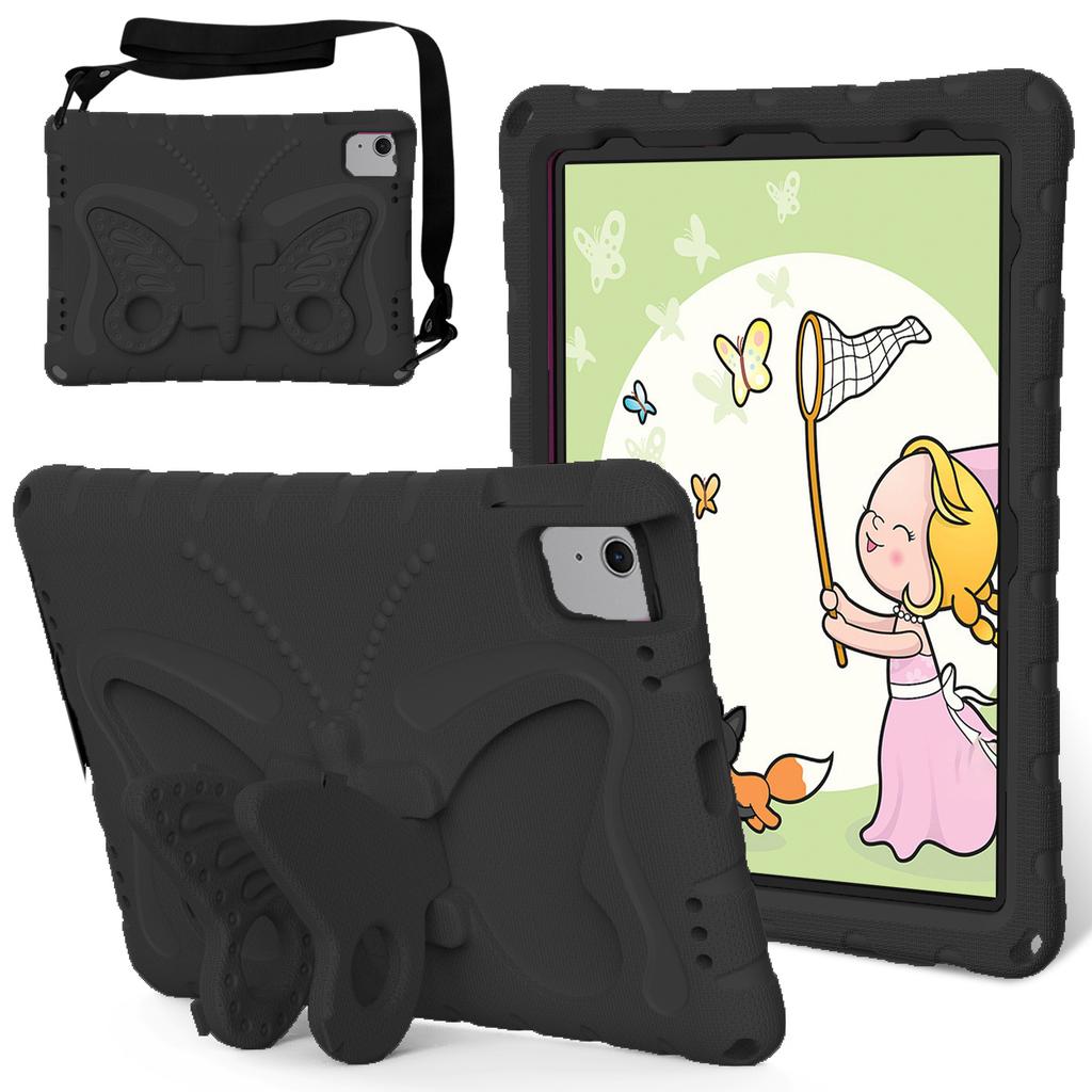 For iPad Air 11 (2025)/(2024) Case Butterfly EVA Tablet Cover with Kickstand/Shoulder Strap