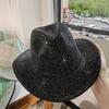 Super Glitzernder Cowboyhut Mit Strasssteinen Unter Den Lichtern Rot/Weiß Fedora Hut Bühnenbankett Hut Modischer Handgefertigter Hut