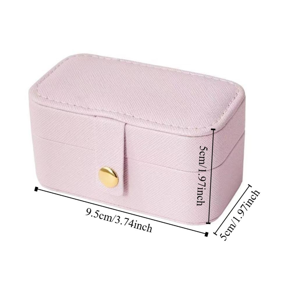 PU Leather Ring Necklace Case Solid Color Jewelry Display Case Simple Earrings Holder  Travel