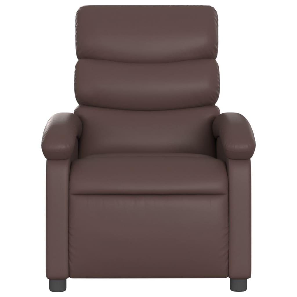 Electric Massage Chair Brown Faux Leather