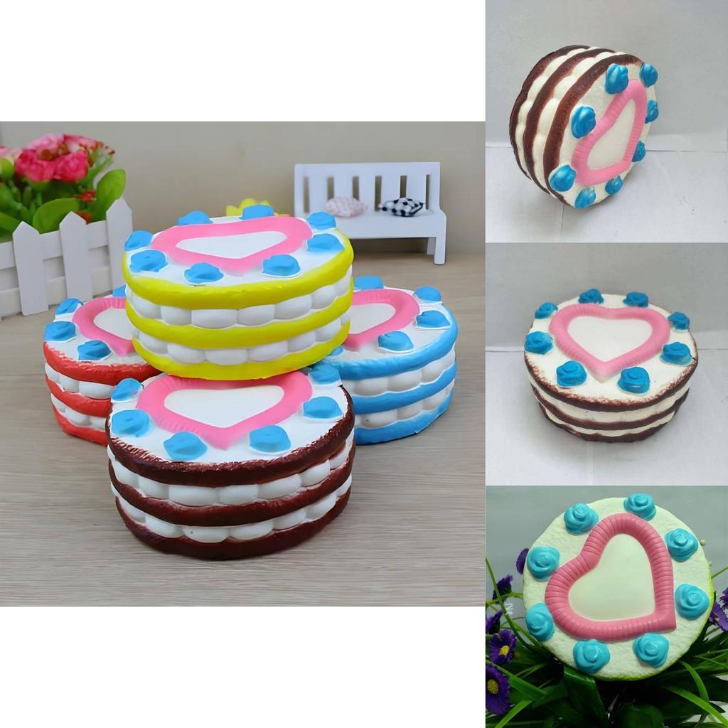 Pu Material Soft Silicone Fake Fruit Bread Cake Decorative Sculpture For Office