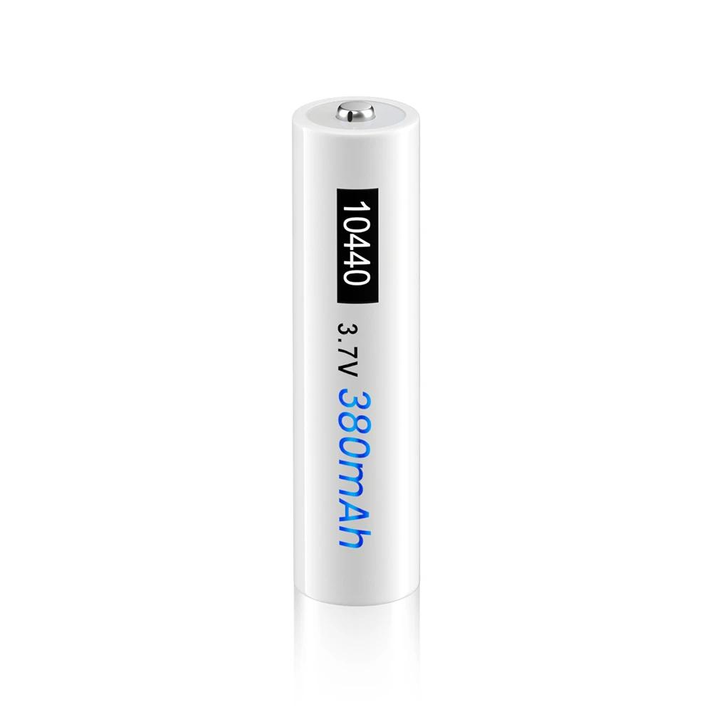 PALO 20-40pcs 10440 Battery 380mAh Top Button 3.7V 10440 Rechargeable Lithium Battery AAA 3A Rechargeble Li-ion Batteries